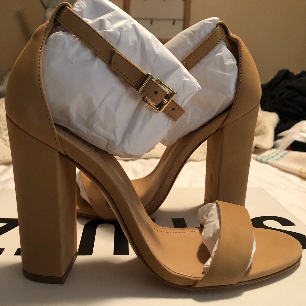 SCHUTZ Enida Block Heel Sandals in Lightwood 7.5